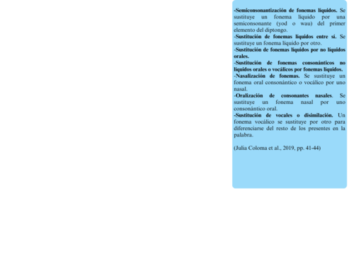 Se describen los Procesos de Simplificación Fonológica